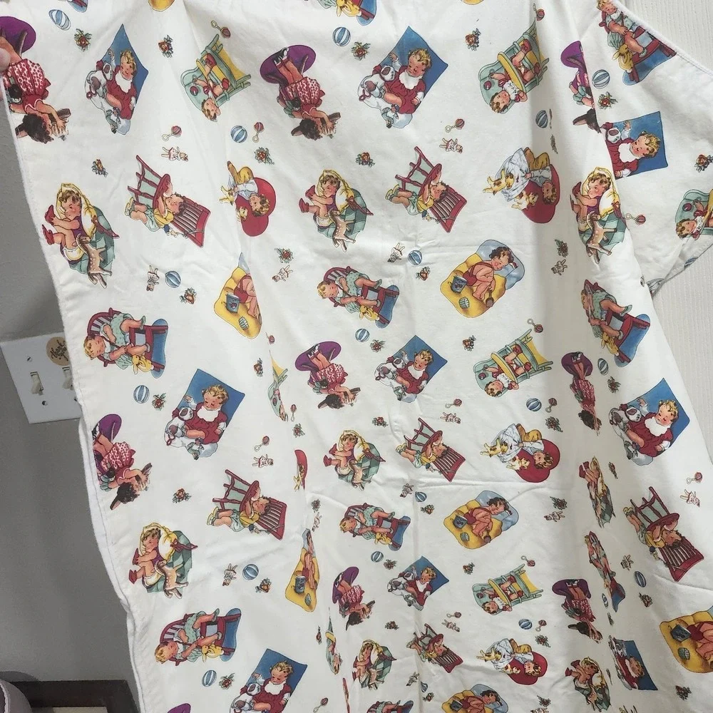 Handmade Baby‎ Blanket Retro Storybook Kids Print Soft Thick Nursery Bedding